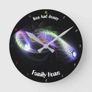 Horloge Ronde Abstrait coloré méduse poisson funky cool à l'air