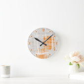 Horloge Ronde Abstrait gris blanc (Maison)