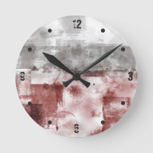 Horloge Ronde abstrait gris noir blanc de Bourgogne