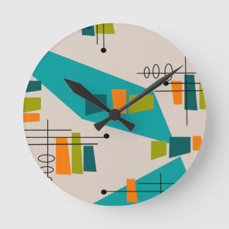 Horloge Ronde Abstrait moderne du milieu du siècle #55