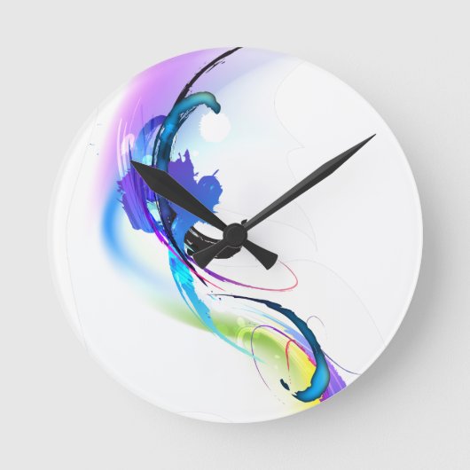 Horloge Ronde Abstrait Morning Glory Paint (Recto)