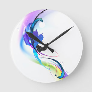Horloge Ronde Abstrait Morning Glory Paint