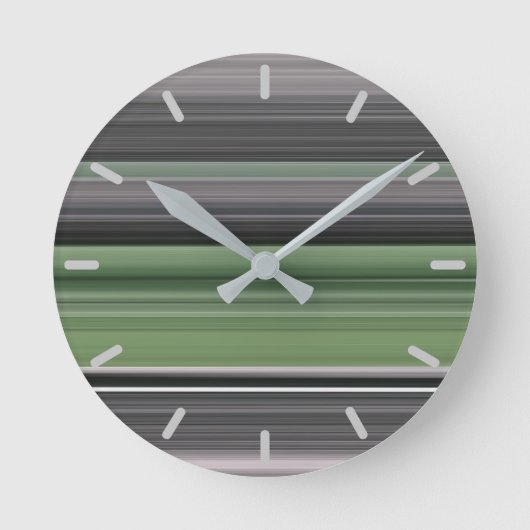 Horloge Ronde Abstrait n° 1 : Vert olive et gris (Recto)