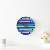 Horloge Ronde Abstrait n° 2 : Bleu (Maison)