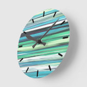Horloge Ronde Abstrait n° 2 : Bleu vert d'eau (Angle)