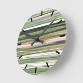 Horloge Ronde Abstrait n° 2 : Flou vert olive (Angle)