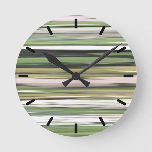 Horloge Ronde Abstrait n° 2 : Flou vert olive (Recto)