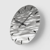 Horloge Ronde Abstrait n° 3 : brillant gris argenté (Angle)