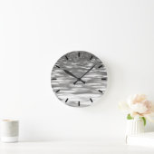 Horloge Ronde Abstrait n° 3 : brillant gris argenté (Maison)