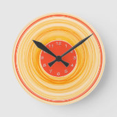 Horloge Ronde Abstrait Ombre moderne Orange White Spiral (Recto)