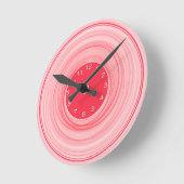 Horloge Ronde Abstrait Ombre moderne rouge blanc spirale (Angle)