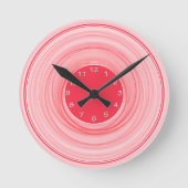 Horloge Ronde Abstrait Ombre moderne rouge blanc spirale (Recto)