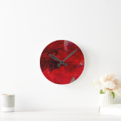 Horloge Ronde Abstrait rouge (Maison)