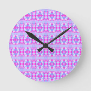 Horloge Ronde Abstrait surf Hot rose violet