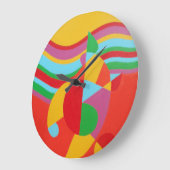 Horloge ronde abstraite Technicolor représentant l (Angle)