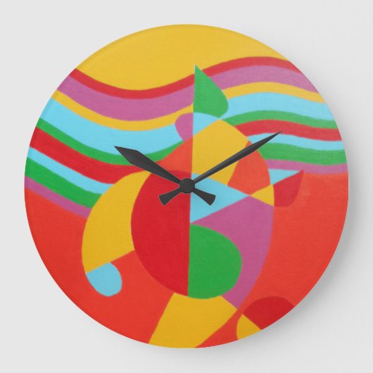 Horloge ronde abstraite Technicolor représentant l (Recto)