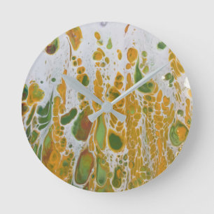 Horloge Ronde Abstryellow and green