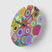 Horloge Ronde Accessoire d'impression de tendance psychadelique (Angle)