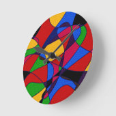 Horloge Ronde Accessoires cadeaux Rainbow Abstrait Art tendance (Angle)