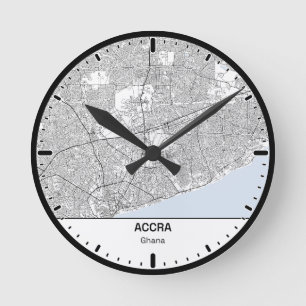 Horloge Ronde Accra Clock City Line Art