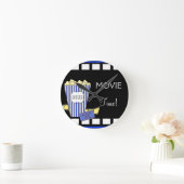Horloge Ronde Accueil Théâtre Popcorn Box Bleu (Maison)