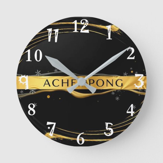 Horloge Ronde Achempong: Auric Cascade | Liquid Gold Opulence (Recto)