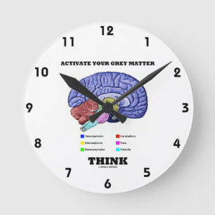 Horloge Ronde Activez votre matière grise pensent (le cerveau