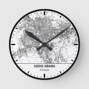 Horloge Ronde Addis Ababa Clock City Line Art