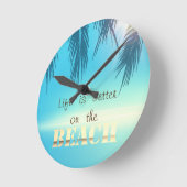 Horloge Ronde Adorable Beach Palm (Angle)