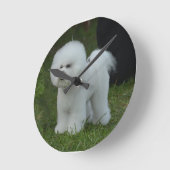 Horloge Ronde Adorable Bichon (Angle)