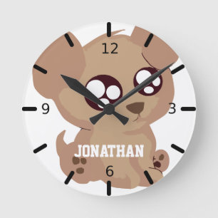 Horloge Ronde Adorable Chiot