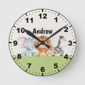 Horloge Ronde Adorable Jungle Animals Kids (Recto)