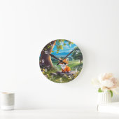 Horloge Ronde Adorable Renard assis sous l'arbre (Maison)