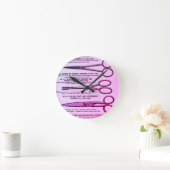 Horloge Ronde Adoration Ciseaux Vintages rose (Maison)