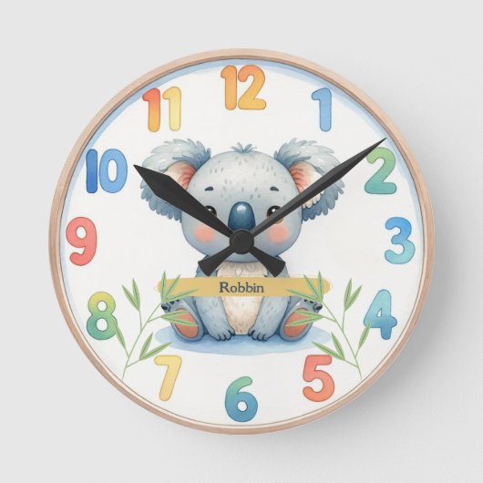 Horloge Ronde Adș Koala Wall Clock (Recto)
