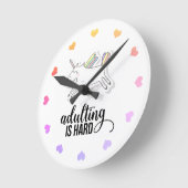 Horloge Ronde Adulte est dur Whimsical (Angle)