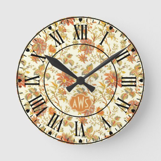 Horloge Ronde Affaire Floral Leaves Orange monogram (Recto)