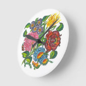 Horloge Ronde Affarian Floral - Kalocsai (Angle)