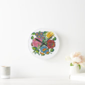 Horloge Ronde Affarian Floral - Kalocsai (Maison)