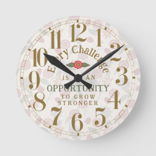 Horloge Ronde Affirmation « Devenir plus fort »