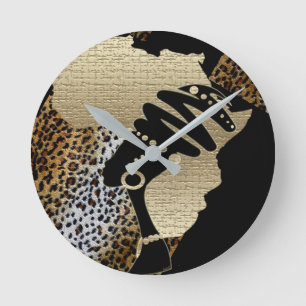 Horloge Ronde Africa In Gold
