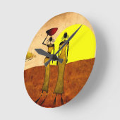 Horloge Ronde Africa retro vintage style gifts 24 (Angle)