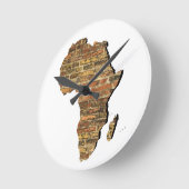 Horloge Ronde Afrique et mur de brique antique (Angle)