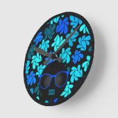 Horloge Ronde Afro Diva Bleu (Angle)