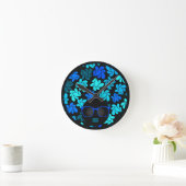 Horloge Ronde Afro Diva Bleu (Maison)
