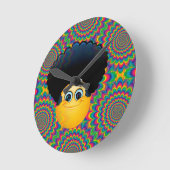 Horloge Ronde afro emojis (Angle)