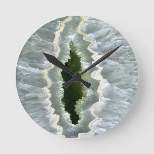 Horloge Ronde Agate Druzy d'oeil de dragon