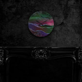 Horloge Ronde Agate dynamique | Couleur rose et vert pour bijou