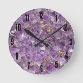 Horloge Ronde Agate Purple Crystal (Recto)