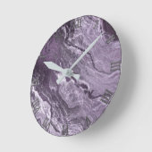 Horloge Ronde Agate violette cristallisée | Moody Marbled Stone (Angle)